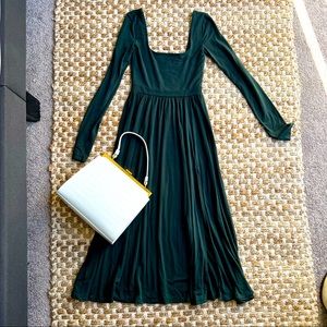 Aritzia Wilfred Market Longsleeve Slit Midi Dress Green 2XS